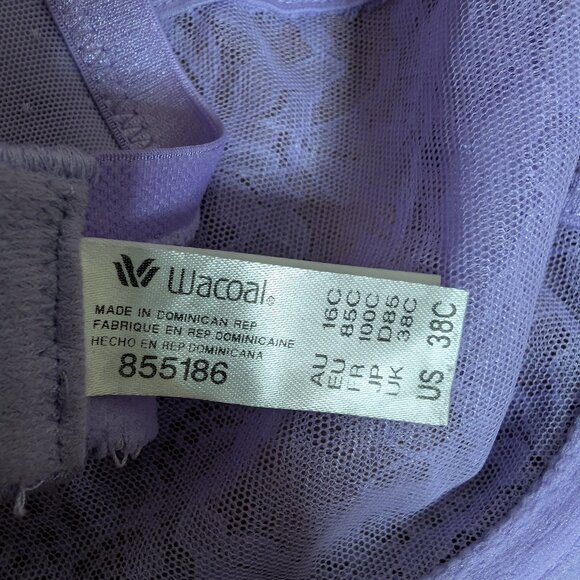 Wacoal Women’s Retro Chic Full Figure Underwire Lavender Purple 38C Bra 855186 - Picture 5 of 8